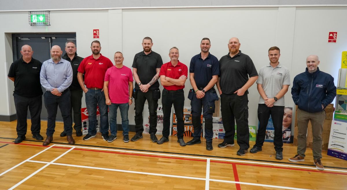 Picture of eFIXX and their business collaborators along with SERC Lisburn campus tutors